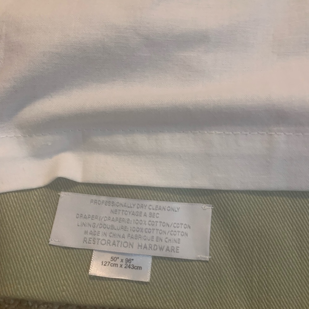 Restoration Hardware twill drapes 50x96